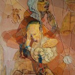 1989,PLEGARIAS,oleo y collage-lienzo,50x40