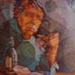 1988,NOSTALGIA, oleo y collage-lienzo,30x24