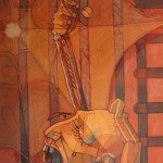 1988,PRISIONERO,oleo y collage- lienzo,36x26