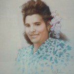 1994, LA MAMA DE POCHO, pastel-papel,28x22
